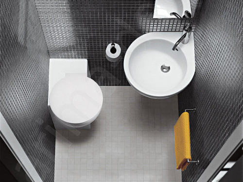 Раковина Hatria You and Me 46 L Y0H601 угловая Белая фаянс подвесная