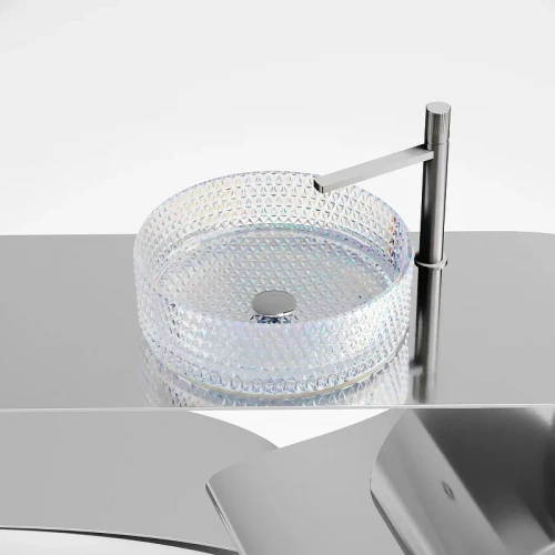 Раковина-чаша Ceramicanova Cristal 36 CN6059 Неон стекло накладная