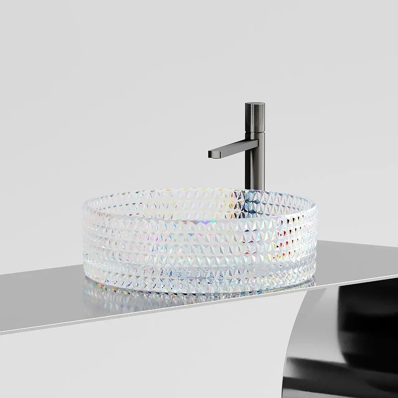 Раковина-чаша Ceramicanova Cristal 36 CN6059 Неон стекло накладная