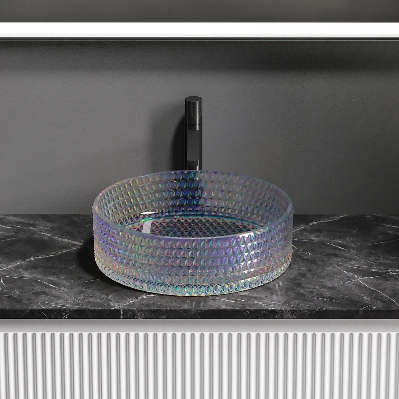 Раковина-чаша Ceramicanova Cristal 36 CN6059 Неон стекло накладная