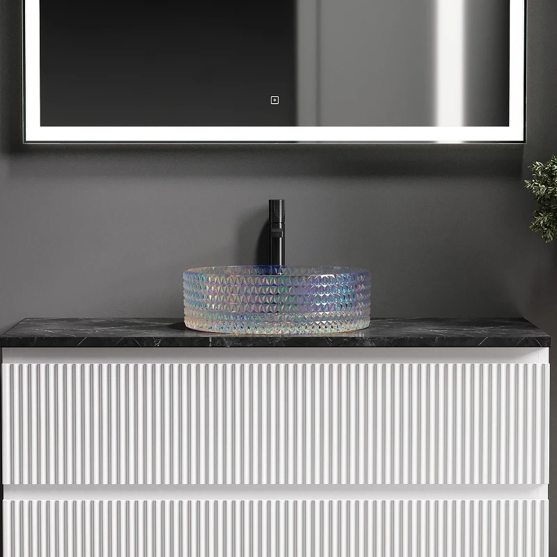 Раковина-чаша Ceramicanova Cristal 36 CN6059 Неон стекло накладная