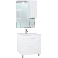 Зеркало со шкафом Bellezza Эйфория 80 R 4916113001017 с подсветкой Белое МДФ / ЛДСП, стекло