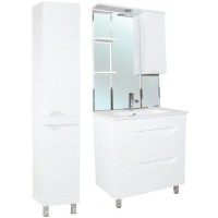 Зеркало со шкафом Bellezza Эйфория 80 R 4916113001017 с подсветкой Белое МДФ / ЛДСП, стекло