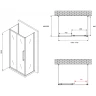 Душевой уголок Abber Schwarzer Diamant 170x50 AG30170BH-S50B-S50B профиль Черный стекло прозрачное
