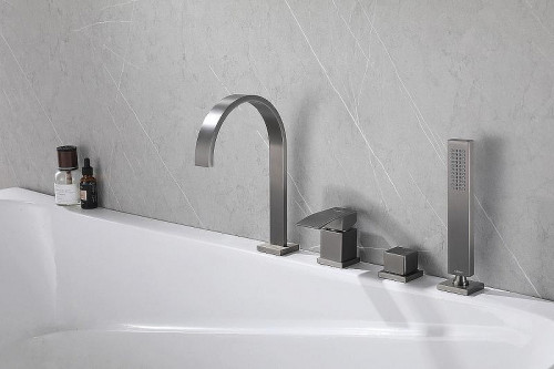 Смеситель на борт ванны Abber Wasserfall AF8613NG Никель