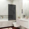 Шторка на ванну Maybah Glass MGV-80-2у 600x1400 в узком профиле Бронза стекло графитовое