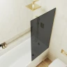 Шторка на ванну Maybah Glass MGV-78-3у 400x1400 в узком профиле Золото стекло графитовое
