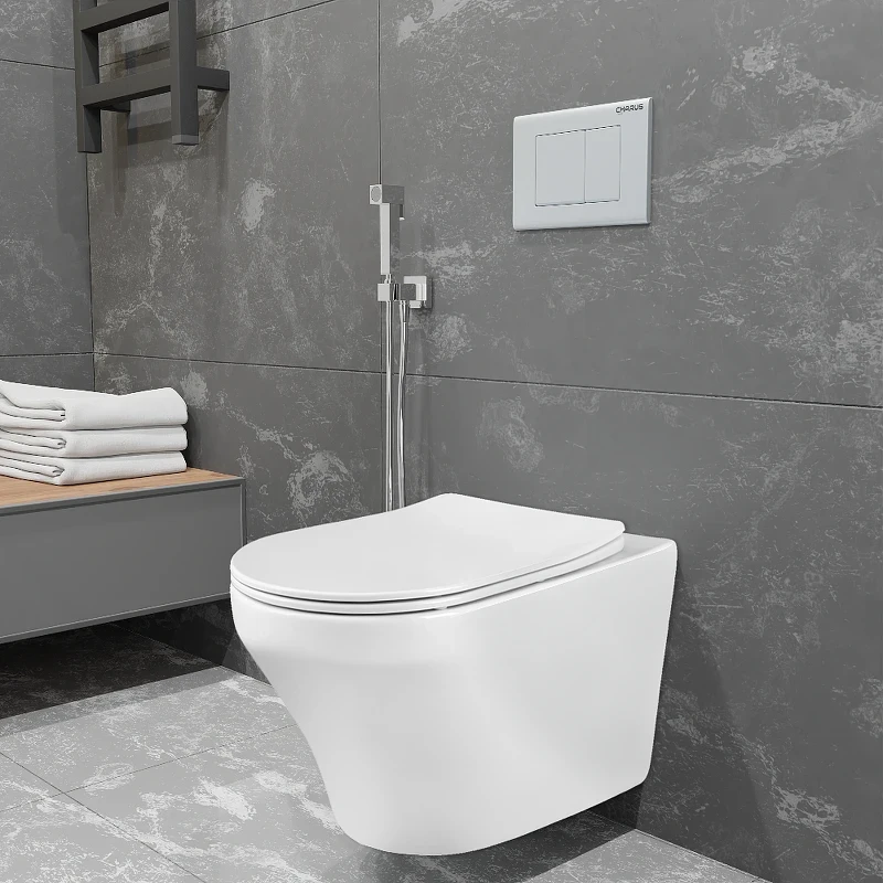 Унитаз Charus Torre Bianca EWC700-124W Franz D Rimless подвесной цвет Белый с сиденьем Микролифт