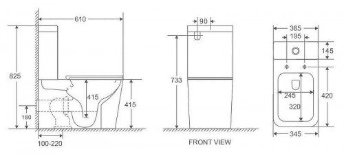 Унитаз компакт WeltWasser Gelbach 011 ST MT-GR 10000012209 цвет Серый матовый с бачком и сиденьем микролифт