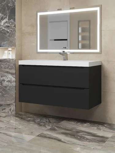 Тумба под раковину Uperwood Tanos 80 291020232 подвесная цвет Черный матовый