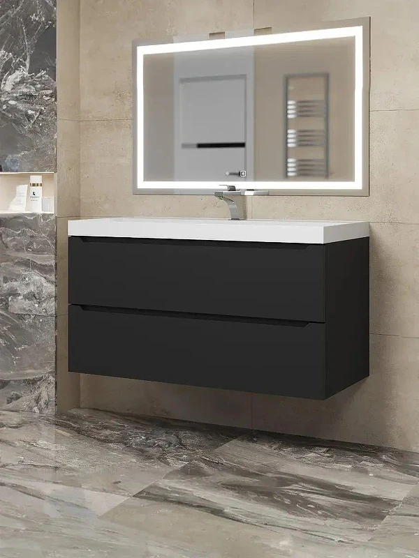 Тумба под раковину Uperwood Tanos 80 291020232 подвесная цвет Черный матовый