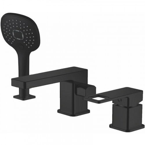 Смеситель на борт ванны Haiba HB80615-7 Черный матовый латунь