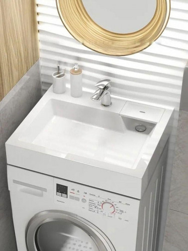 Раковина Uperwood Vission 60 45483000000 на стиральную машину цвет Белый глянцевый