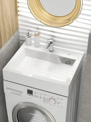 Раковина Uperwood Vission 60 45483000000 на стиральную машину цвет Белый глянцевый