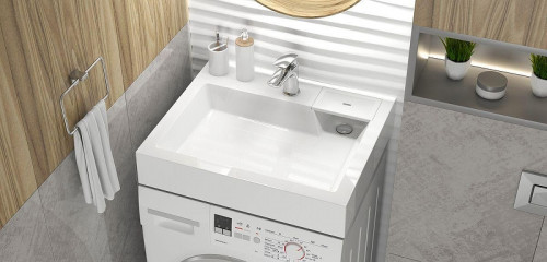 Раковина Uperwood Vission 60 45483000000 на стиральную машину цвет Белый глянцевый