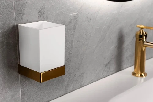 Стакан для зубных щеток Boheme Qubic 10724-G цвет Золото