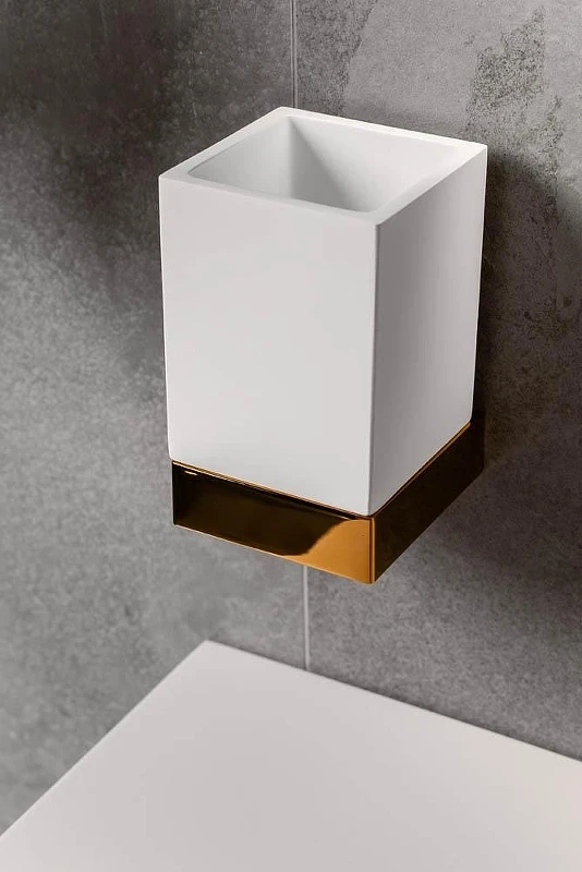 Стакан для зубных щеток Boheme Qubic 10724-G цвет Золото