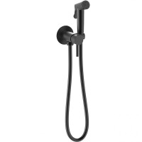 Гигиенический душ со смесителем Bravat D9151BW-ENG Черный латунь на стену