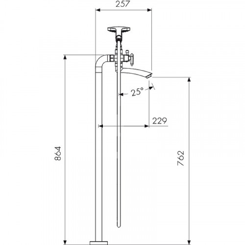 Смеситель для ванны Kaiser Trio 57222 Хром латунь на пол