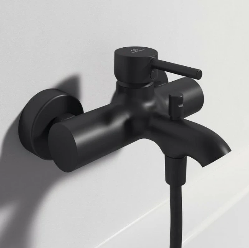 Смеситель для ванны Ideal Standard Ceraline BC270XG Черный шелк латунь на стену