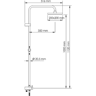 Душевая система WasserKRAFT A041 Темная бронза латунь на стену
