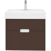 Тумба под раковину Creto Malibu 60 7-1077C подвесная Chocolate МДФ / ЛДСП