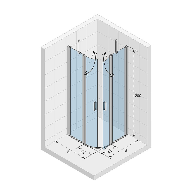 Душевой уголок Riho Novik Z309 90х90 G003027120 профиль Хром стекло прозрачное