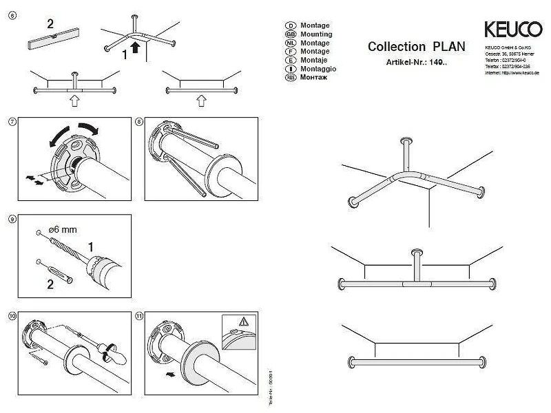Карниз для ванны Keuco Plan 14939011200 цвет хром