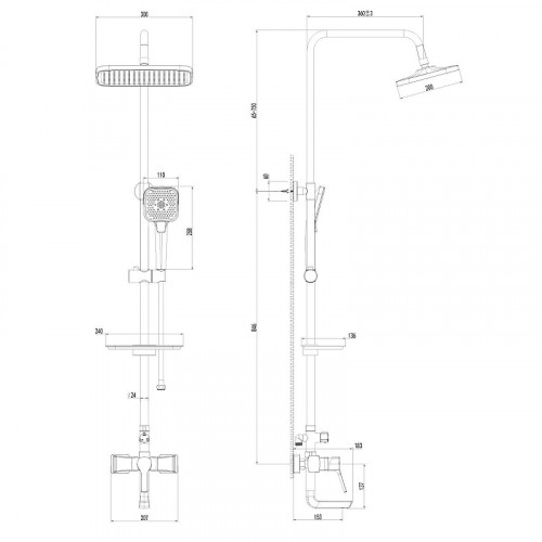 Душевая система AWP Shira S0562C цвет Хром