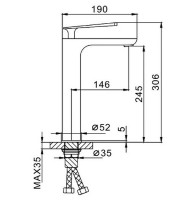 Смеситель для раковины Frap F1052-57 Черный матовый латунь