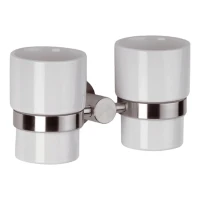 Стакан для зубных щеток Remer Minimal Inox Mi16INOXCR двойной цвет Нержавеющая сталь