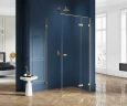 Душевой уголок New Trendy Avexa Gold 120х90 R EXK-1769 профиль Брашированное золото стекло прозрачное