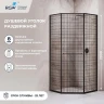 Душевой уголок RGW Stilvoll SV-82B 90х90 R 33328299-244R профиль цвет Черный матовый стекло с рисунком Черная вуаль