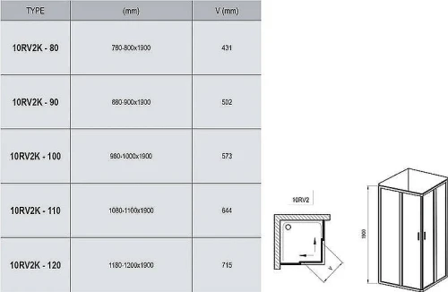 Душевая дверь Ravak 10° 80 1ZI40100Z1 профиль Белый стекло прозрачное