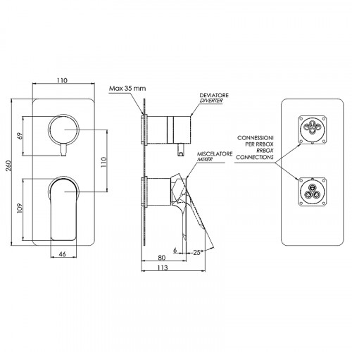 Смеситель для душа Remer Infinity I93KBDO Золото глянцевое латунь встраиваемый