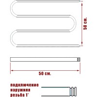 Водяной полотенцесушитель Ника Simple М 50/50 Бронза нержавеющая сталь