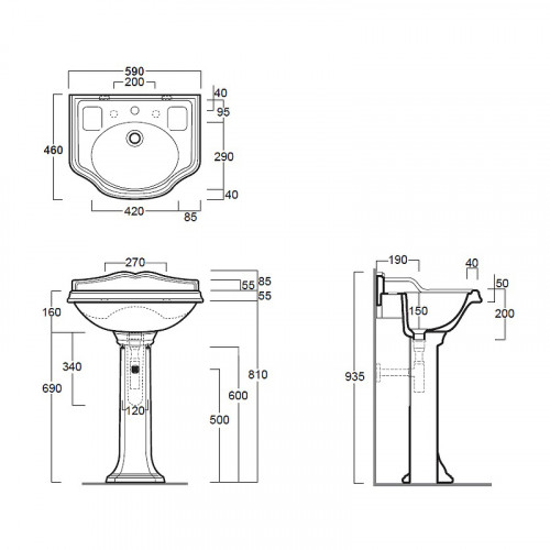 Раковина Simas Arcade 59 AR814bi*1 Белая фаянс подвесная