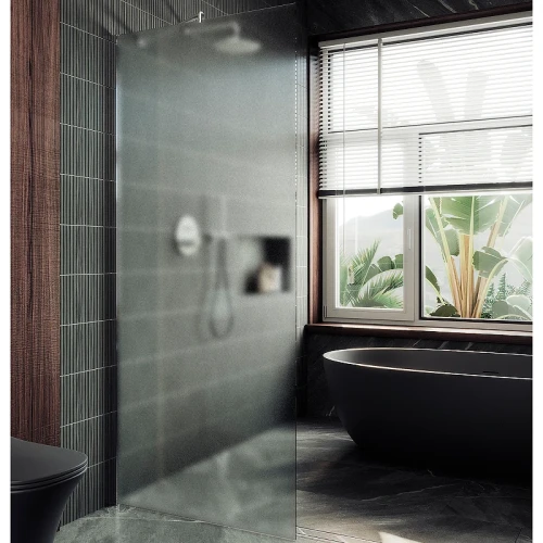Душевая перегородка Maybah Glass MGD-700-5ш 790x1950 в широком профиле Хром матовый стекло сатиновое