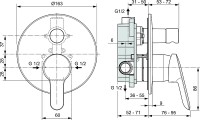 Смеситель для душа Ideal Standard Dot 2.0 A7165AA Хром латунь встраиваемый