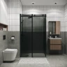 Душевой уголок Grossman Classic 110х70 120.K33.04.1170.21.10 профиль Черный матовый стекло тонированное
