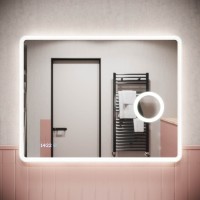 Зеркало Sancos Arcadia 1.0 90 AR1.900 с подсветкой с сенсорным выключателем и часами стекло