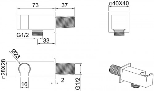 Шланговое подключение Allen Brau Infinity 5.21017-00 Хром латунь на стену