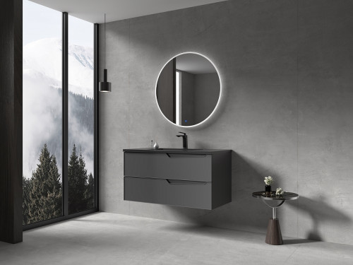 Тумба с раковиной Parly Spa Rhea 60 Rhea60 10128 подвесная Серая матовая