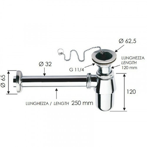 Сифон для раковины Remer 973Z114 Хром