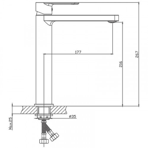 Смеситель для раковины Haiba HB11617 Хром латунь