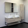 Тумба с раковинами Comforty Порто 120-2 00-00008910 подвесная Дуб дымчатый МДФ / ЛДСП