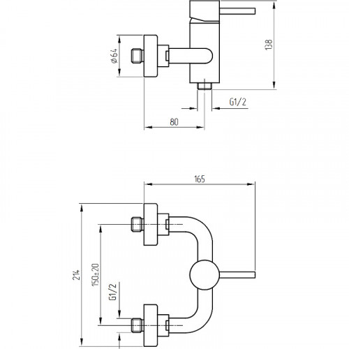Смеситель для душа Migliore Fortis 18654 Хром латунь на стену