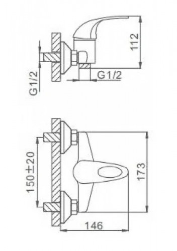 Смеситель для душа Frap H02 F2002-B Хром