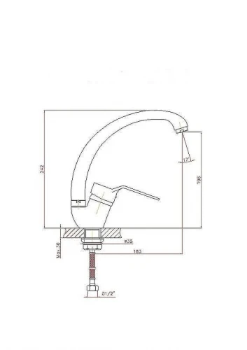 Смеситель для кухни Cron CN4163-2 Хром