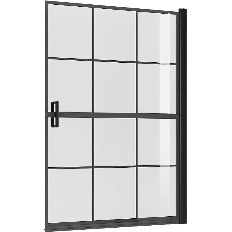 Шторка на ванну Niagara Nova 90х140 NG-08-90BLACK профиль Черный матовый стекло прозрачное